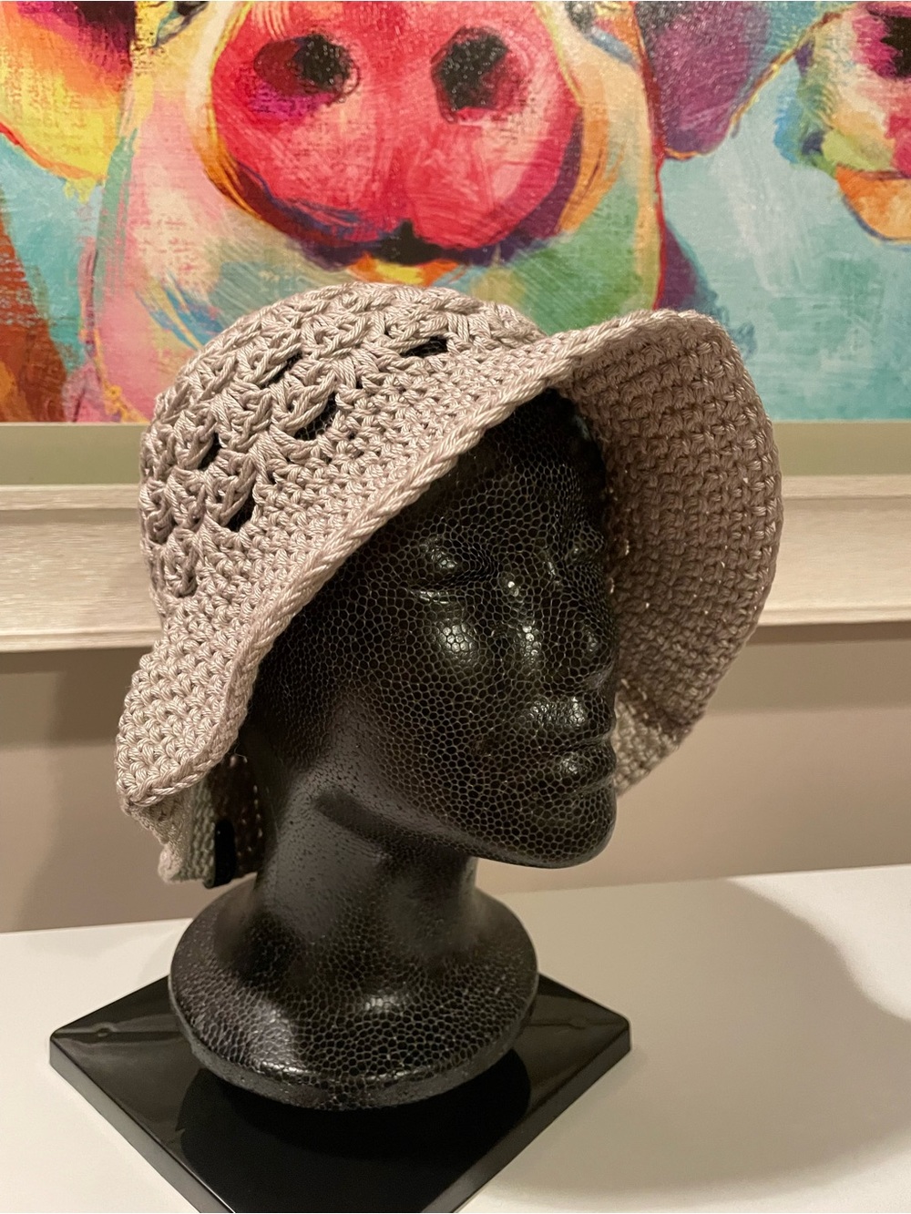 Crochet Sun Hat in Light Beige - Women's Summer Accessory